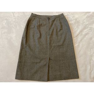 Dalton Pencil Skirt 100% Wool Shell Gray Size 12 Flawed